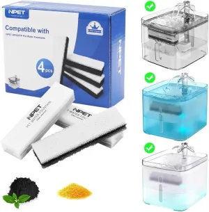 NPET Cat Dog Water Fountain Replacement Filters for WF020TP/WF020BL/WF020WH Fountains