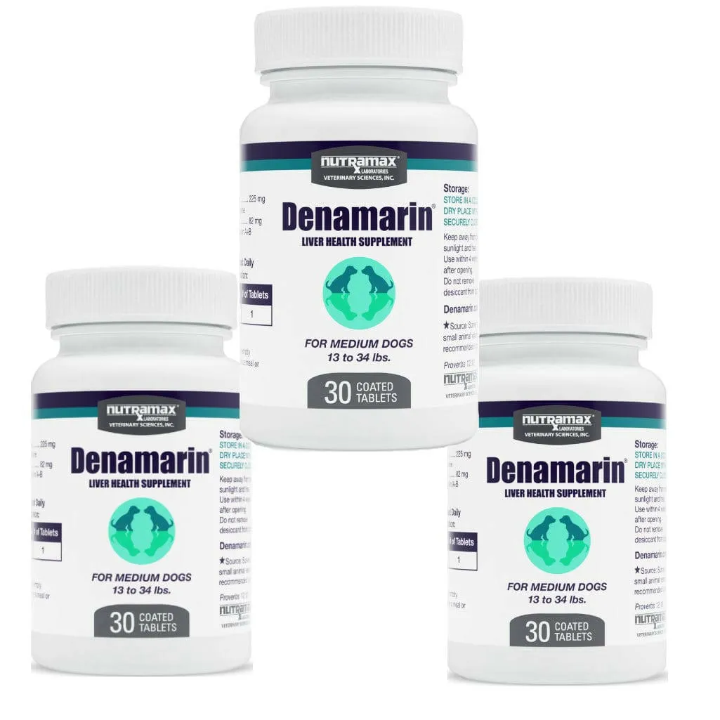 Nutramax Denamarin Liver Health Supplement for Medium Dogs - With S-Adenosylmethionine (SAMe) and Silybin