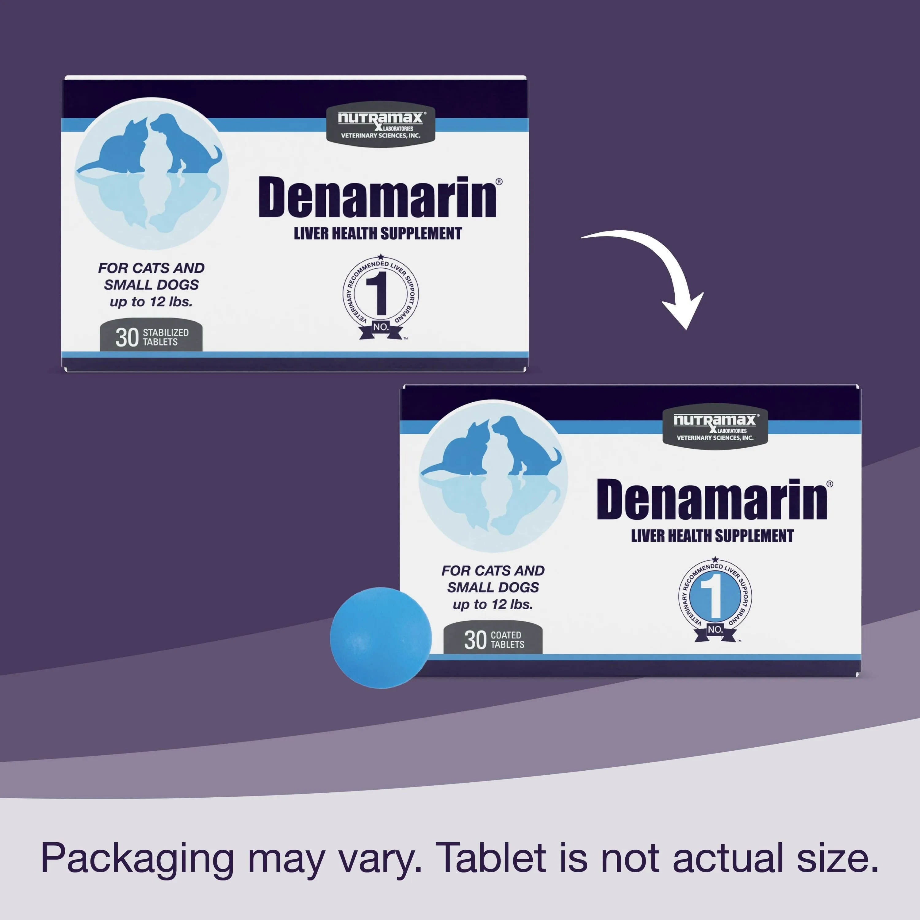 Nutramax Denamarin Liver Health Supplement for Small Dogs and Cats - With S-Adenosylmethionine (SAMe) and Silybin