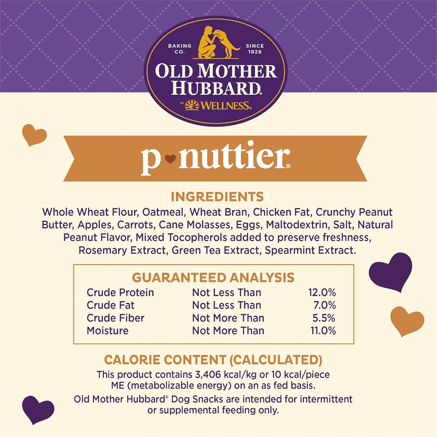 Old Mother Hubbard Wellness P-Nuttier Dog Biscuits, Natural, Training Treats, Peanut Butter Flavor, Mini Size, (20 Ounce Bag)