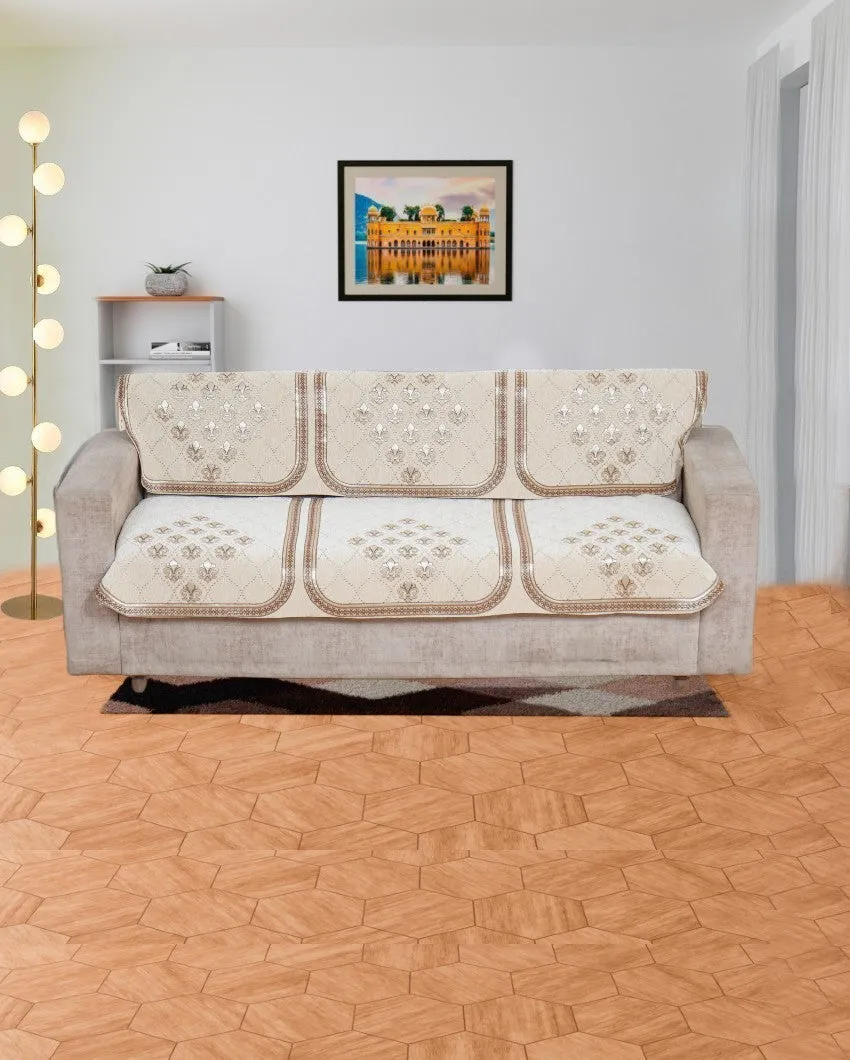 ONLY SOFA COVER | Damask Chenille Sofa Cover Set | 3 Seaters | 69 x 27 inches