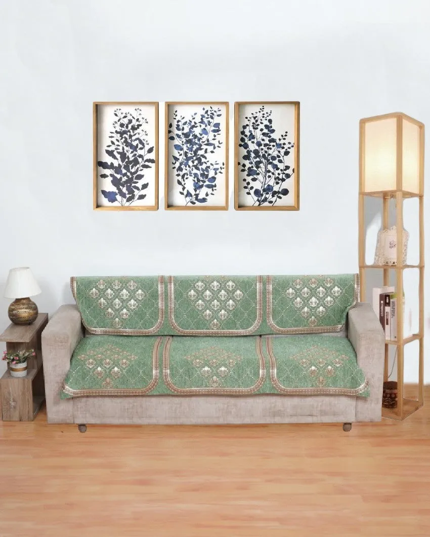 ONLY SOFA COVER | Damask Chenille Sofa Cover Set | 3 Seaters | 69 x 27 inches