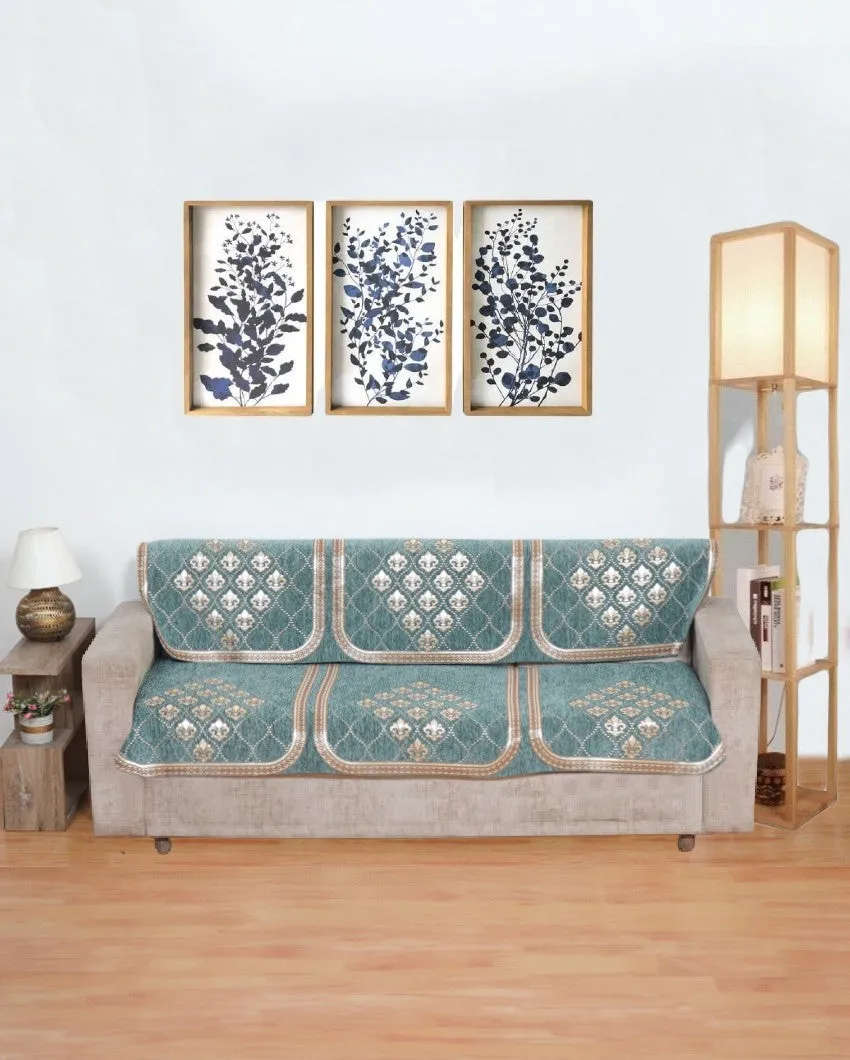 ONLY SOFA COVER | Damask Chenille Sofa Cover Set | 3 Seaters | 69 x 27 inches