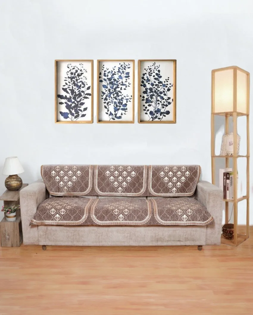 ONLY SOFA COVER | Damask Chenille Sofa Cover Set | 3 Seaters | 69 x 27 inches