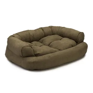 Overstuffed Luxury Dog Sofa Bed Olive