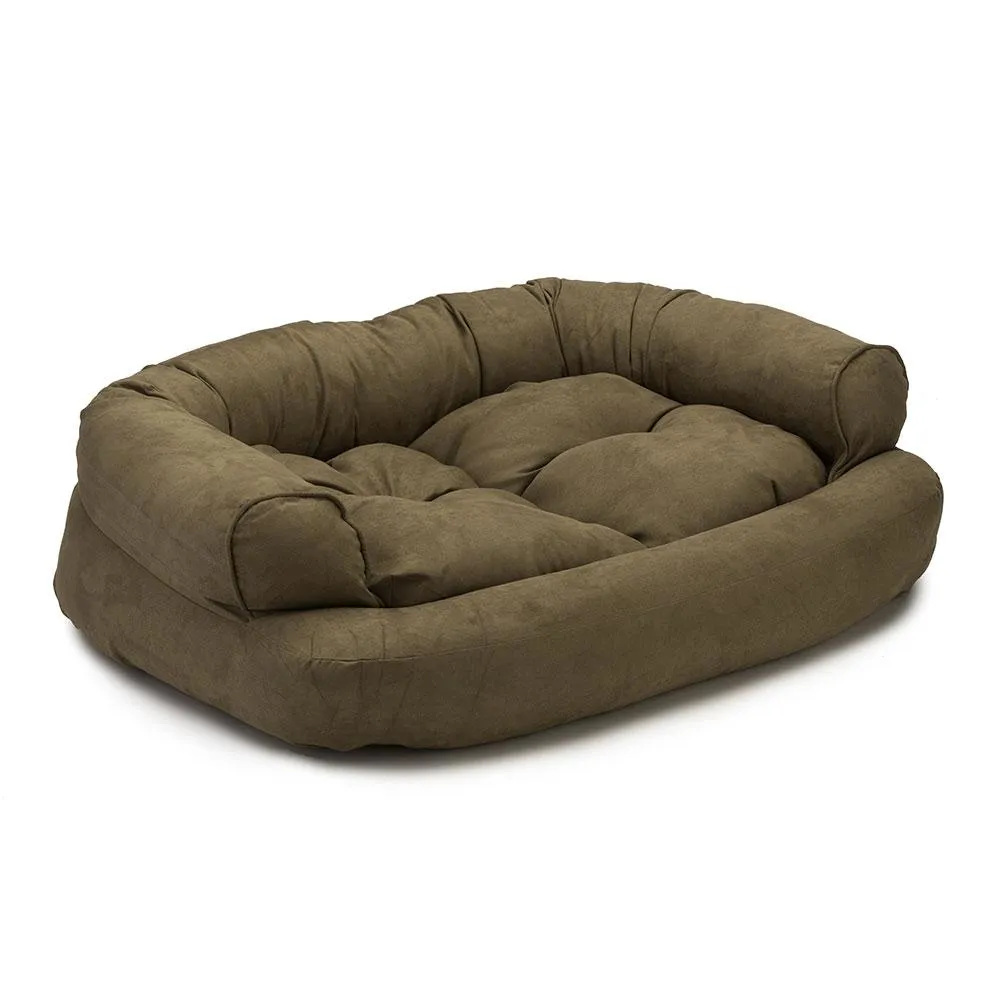 Overstuffed Luxury Dog Sofa Bed Olive