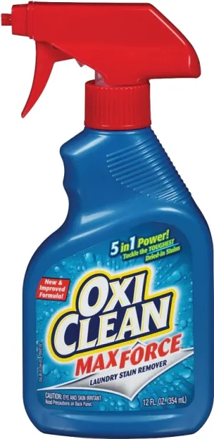Oxiclean Max Force 51244 Stain Remover, 12 oz, Bottle, Liquid, Opaque White :EA: QUANTITY: 1