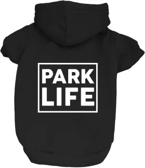 Park Life Dog Hoodie Fleece Lined Pullover Sweatshirt with Leash Hole (Black, 5X-Large 136)