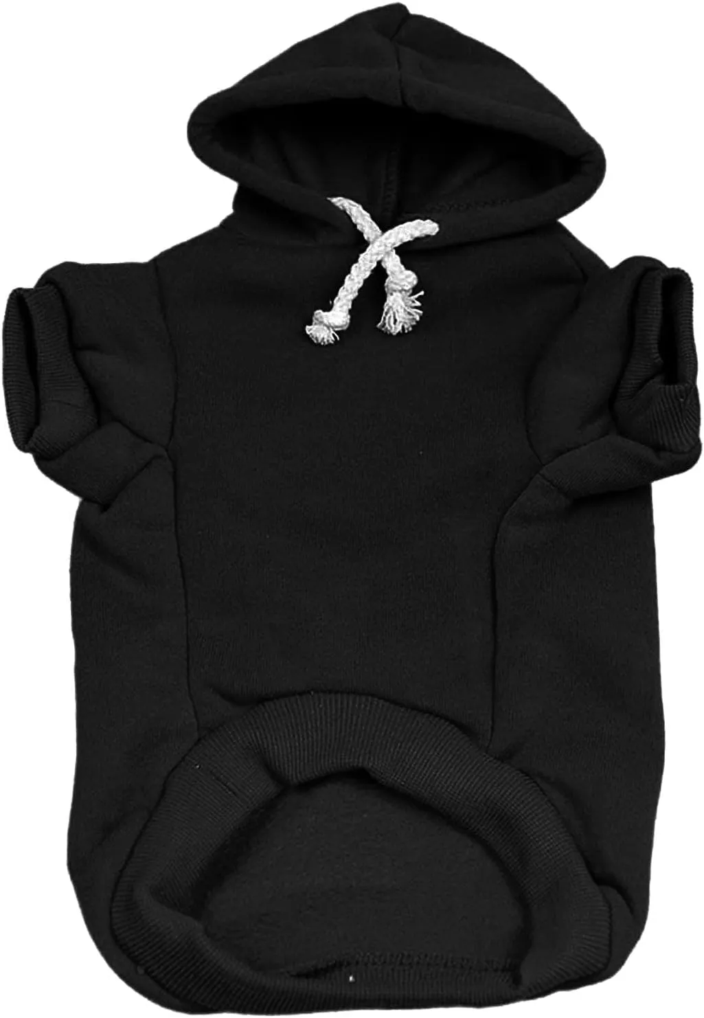 Park Life Dog Hoodie Fleece Lined Pullover Sweatshirt with Leash Hole (Black, 5X-Large 136)