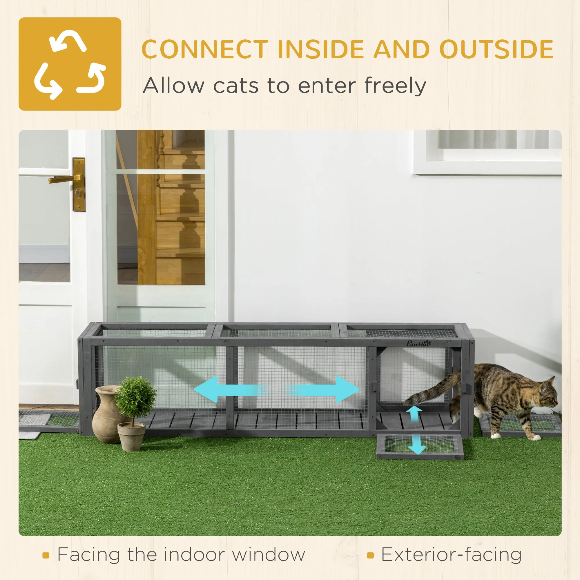 PawHut 150cm Large Cat Tunnel w/ Multiple Entrances