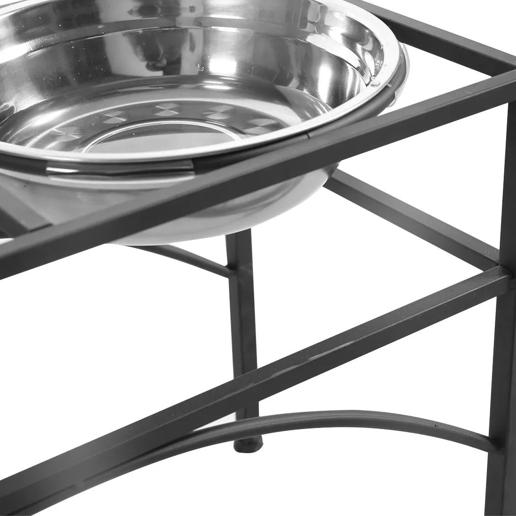 Pet Feeder Bowl Dual Elevated Raised Dog Puppy Stainless Steel Food Water Stand