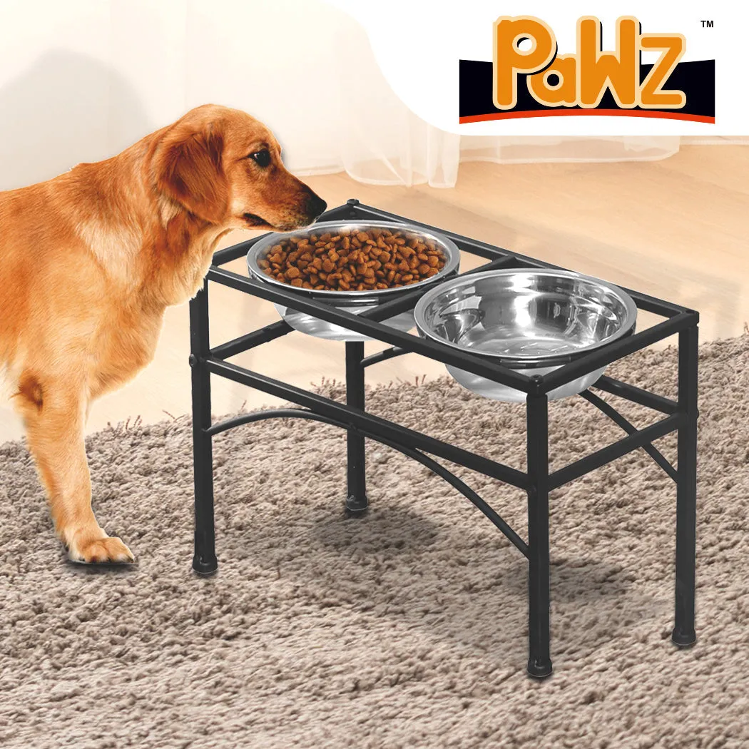 Pet Feeder Bowl Dual Elevated Raised Dog Puppy Stainless Steel Food Water Stand