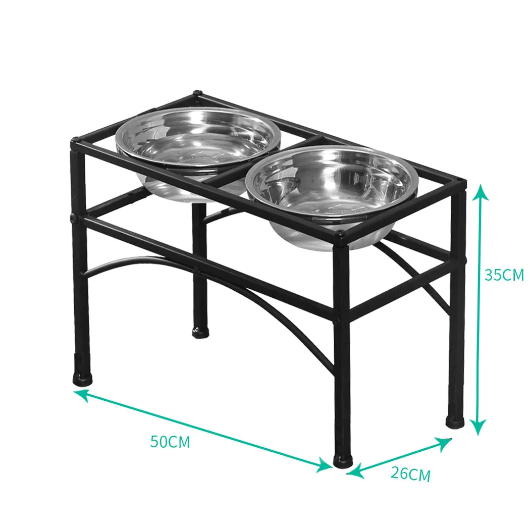 Pet Feeder Bowl Dual Elevated Raised Dog Puppy Stainless Steel Food Water Stand
