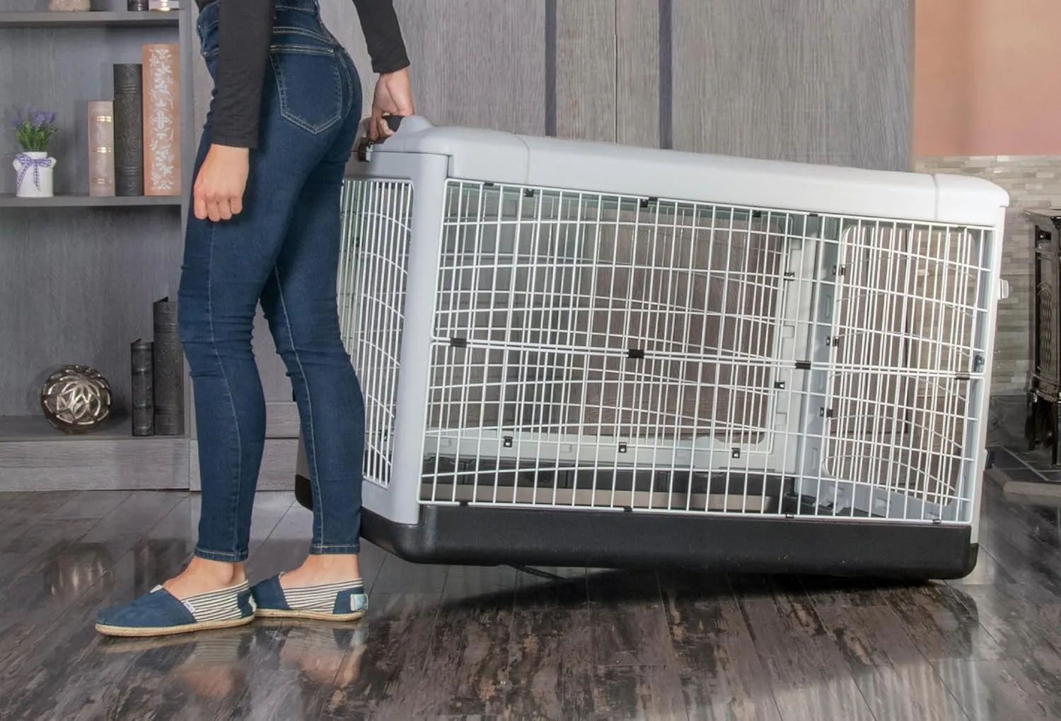Pet Gear The Other Door 4 Door Steel Crate for Dogs/Cats with Removable Tray, Essential Grey, 42 Inch