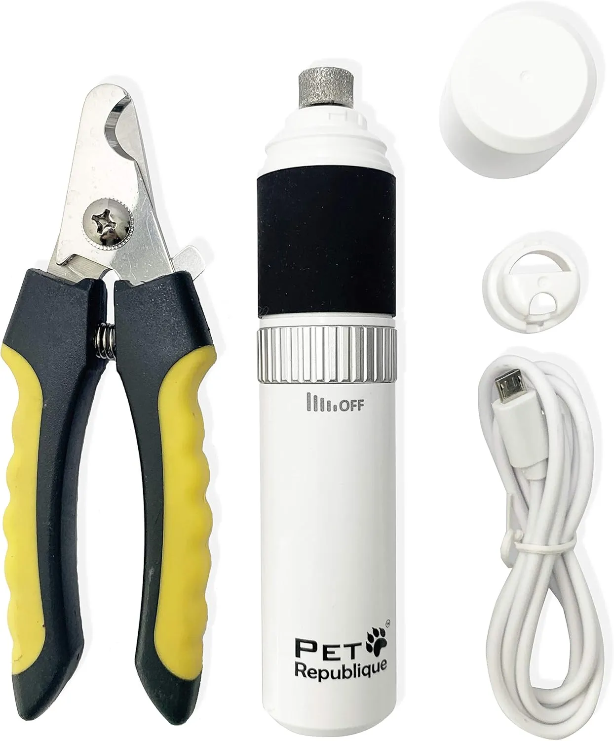 Pet Republique Dog Nail Grinder and Nail Clippers Series Size Option Dogs: Small, Medium, Large Dogs  Dog Claw Trimmer Kit (Clippers Grinder, Large)
