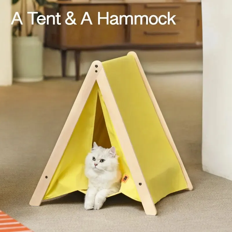 Pet Teepee Cat Sturdy Hammock Bed House Portable Folding Tent Easy Assemble Fit for Dog Puppy Cat Indoor Outdoor