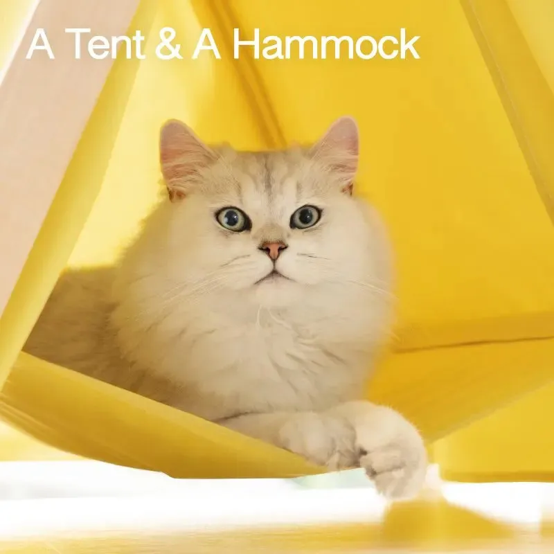 Pet Teepee Cat Sturdy Hammock Bed House Portable Folding Tent Easy Assemble Fit for Dog Puppy Cat Indoor Outdoor
