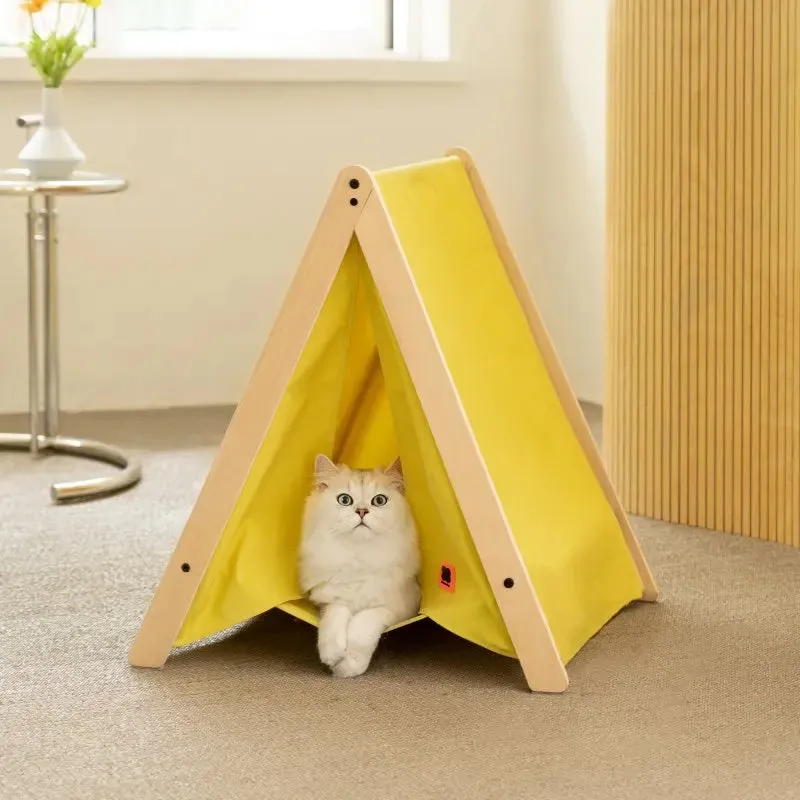 Pet Teepee Cat Sturdy Hammock Bed House Portable Folding Tent Easy Assemble Fit for Dog Puppy Cat Indoor Outdoor