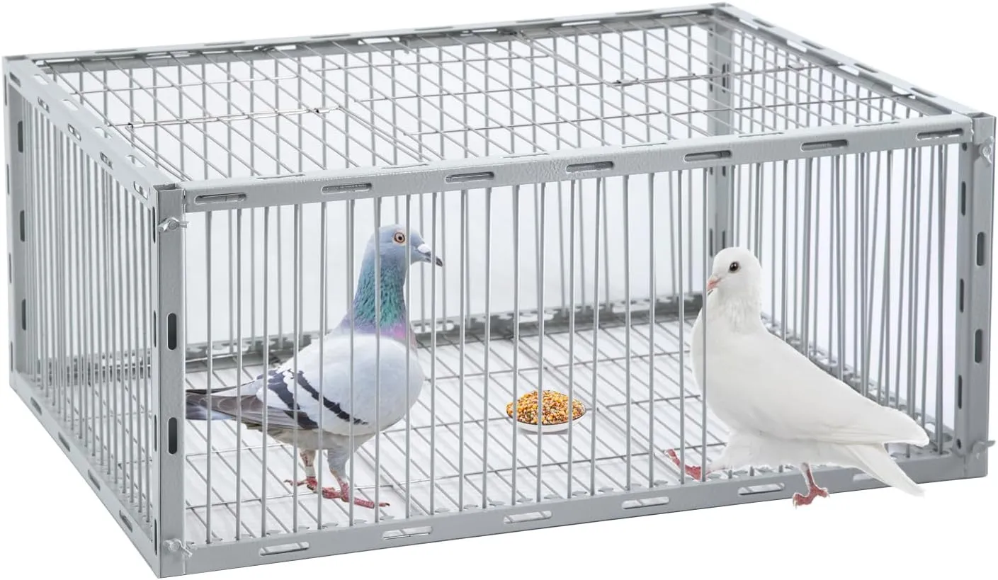 Pigeon Trap with Escape-Proof Design,Pigeon Cage with One-Way Entry,Ideal Pigeon Coop,Chicken and Bird Trap Cage,Portable & Easy Assembly,Unharmful Made of High-Strength Iron with Anti-Rust Paint