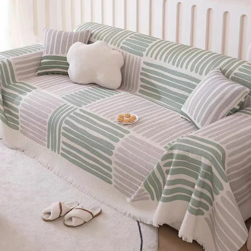 Regina Geometric Lines Chenille Sofa Cover