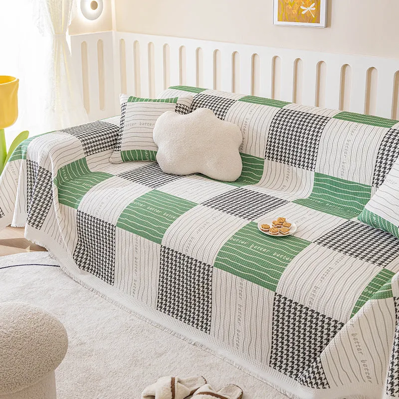 Regina Geometric Lines Chenille Sofa Cover