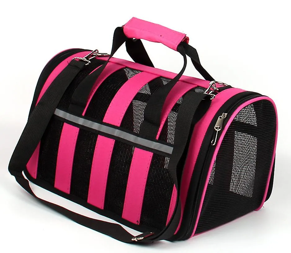 S 36*24*23cm rose red Portable pet outdoor mesh breathable backpack AZ15213