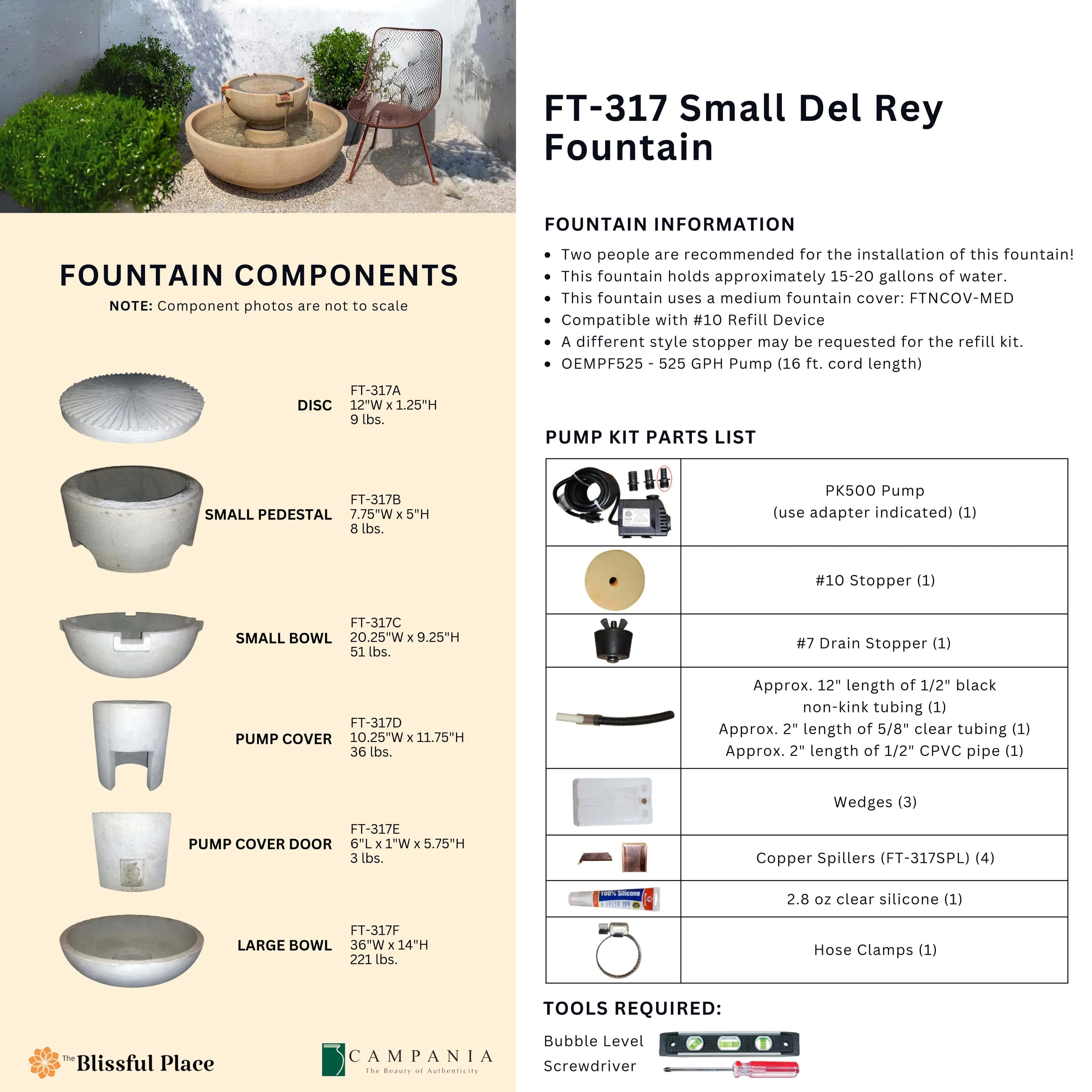 Small Del Rey Fountain Campania International