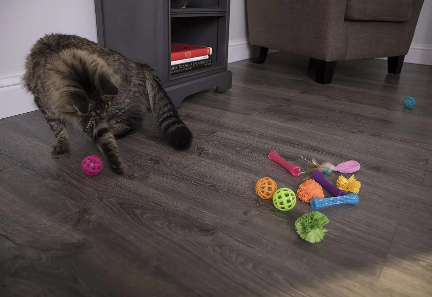 SmartyKat (13 Set Bundle) Smarty Stash Variety Pack Cat Toys, Includes Catnip - Multi Color, Set of 13