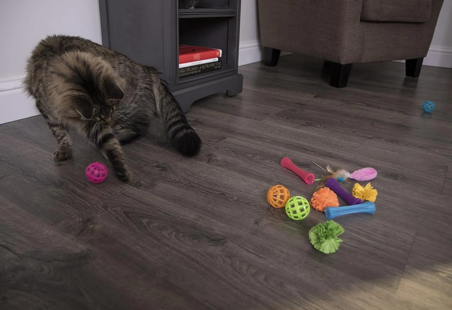 SmartyKat (13 Set Bundle) Smarty Stash Variety Pack Cat Toys, Includes Catnip - Multi Color, Set of 13