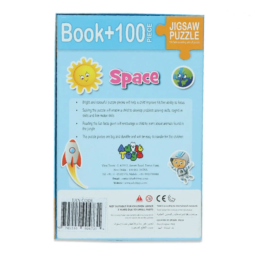 Space - Jigsaw puzzle (100 Piece   Educational Fun Fact Book Inside)