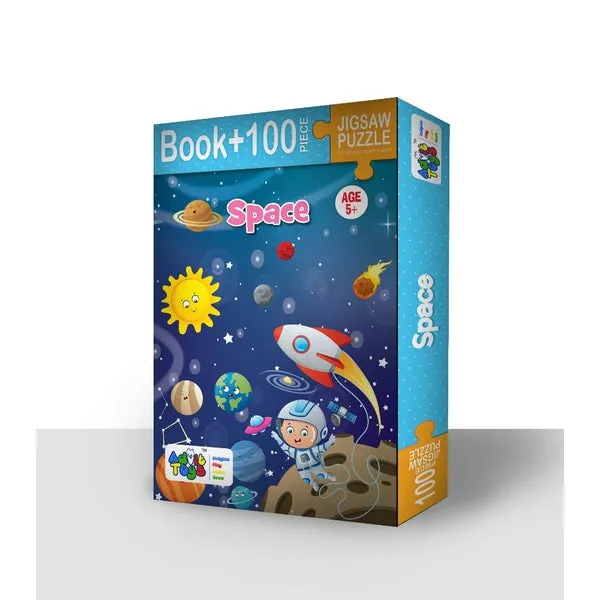 Space - Jigsaw puzzle (100 Piece   Educational Fun Fact Book Inside)