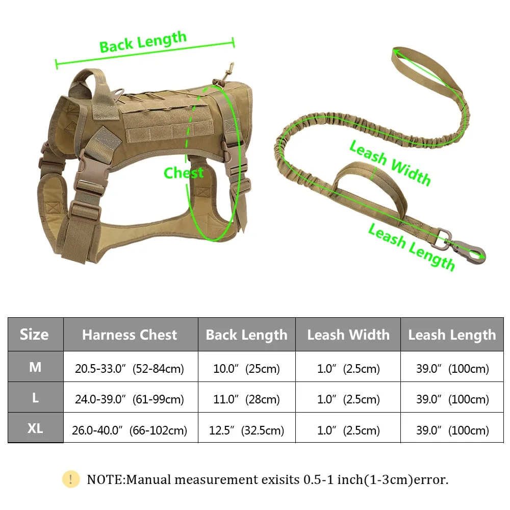 Tactical Dog Harness Vest Military, Harness Leash, Dog Vest For Medium Large Dogs German Shepherd