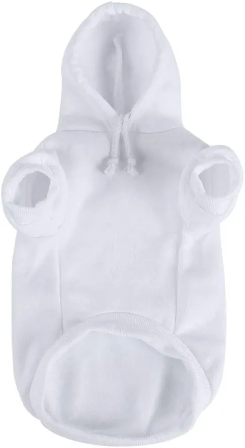 uxcell Pet Dog Hooded Hoody Sweatshirt Clothes Cotton Apparel Puppy Cat Winter/Spring/Fall Costume Outfits Fleece Warm Coat White XL