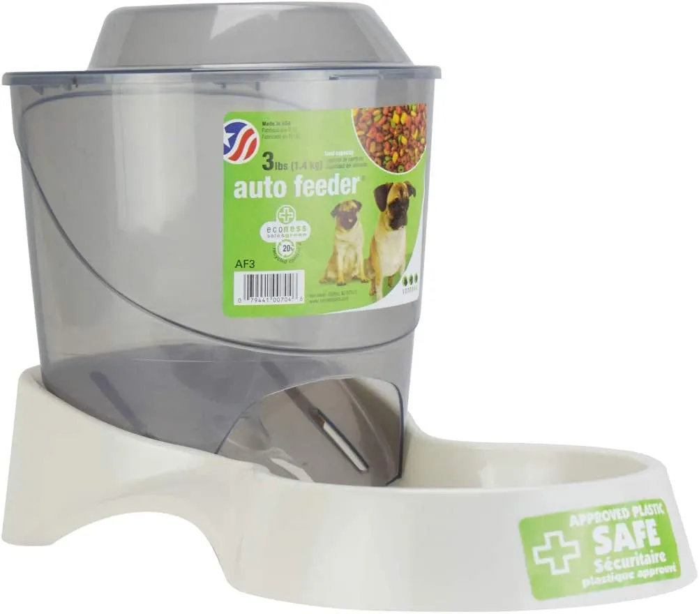 Van Ness Pets Small Gravity Auto Feeder for Cats/Dogs, 3 Pound Capacity GRAY