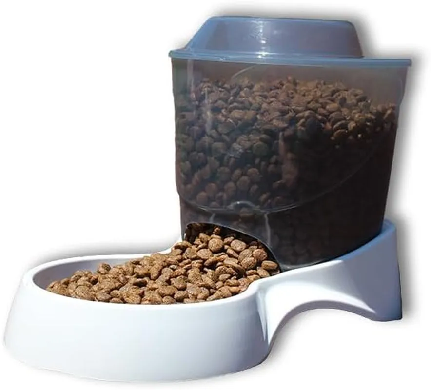 Van Ness Pets Small Gravity Auto Feeder for Cats/Dogs, 3 Pound Capacity GRAY
