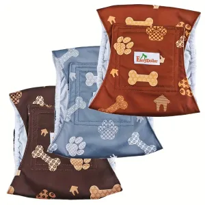 Washable Bone Pattern Male Reusable Dog Diapers