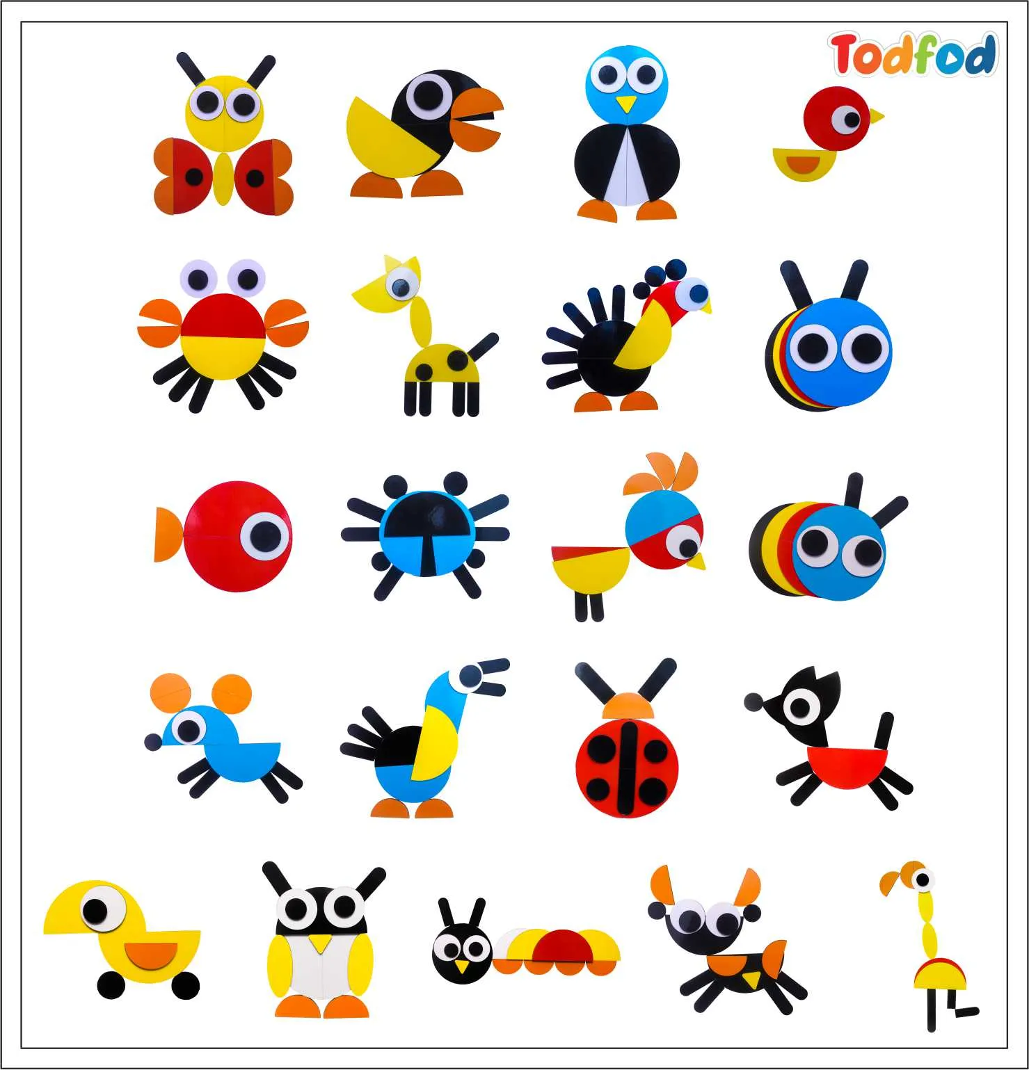 Wooden Animal Puzzle Pattern Blocks Activity Cards