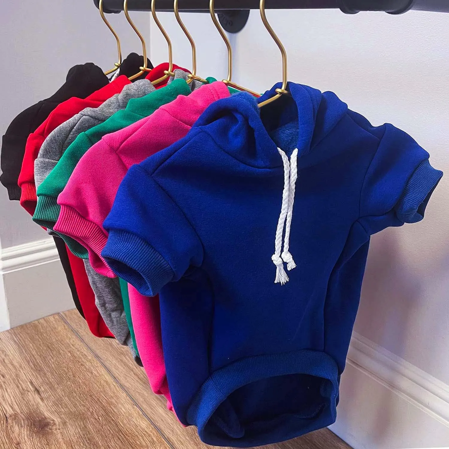 XOXO Valentine's Day Dog Hoodie Fleece Lined Pullover Sweatshirt with Leash Hole (Hot Pink, X-Large 978)