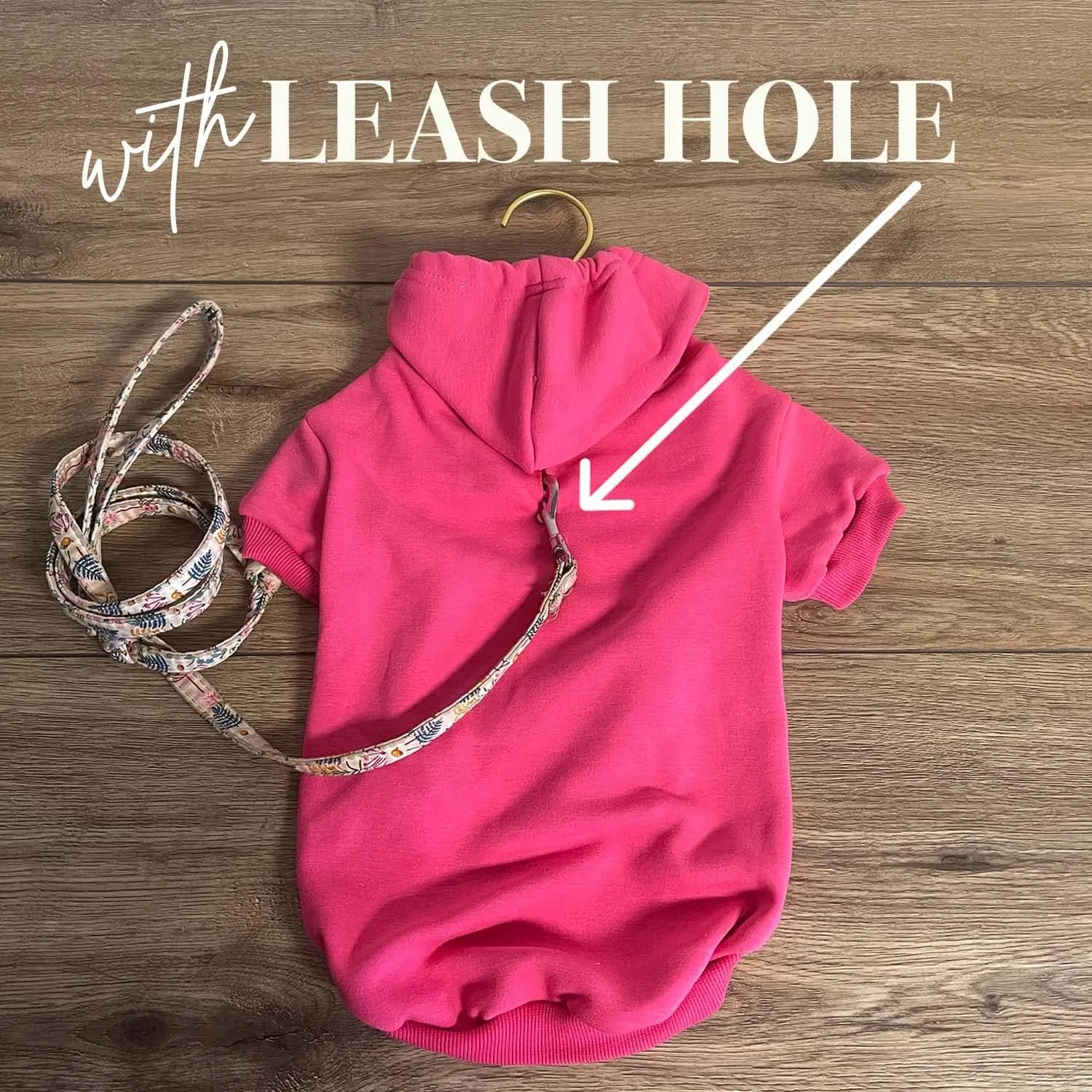 XOXO Valentine's Day Dog Hoodie Fleece Lined Pullover Sweatshirt with Leash Hole (Hot Pink, X-Large 978)