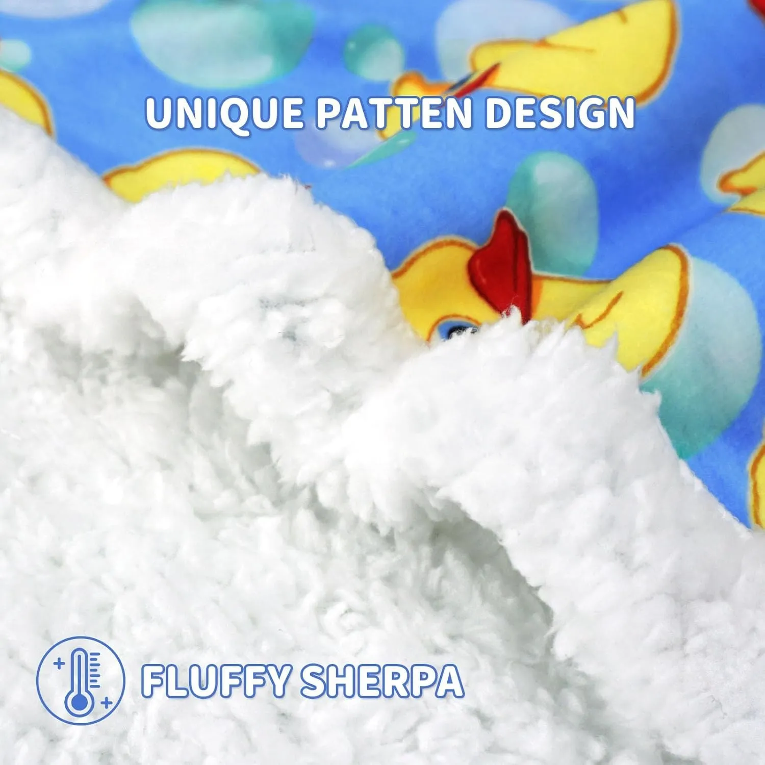 XPUDAC Waterproof Dog Blankets for Small Large Dogs, Pet Couch Cover Protection, Washable Soft Sherpa Fleece Leakproof Bed Blanket for Furniture Protector, Blue Duck-S