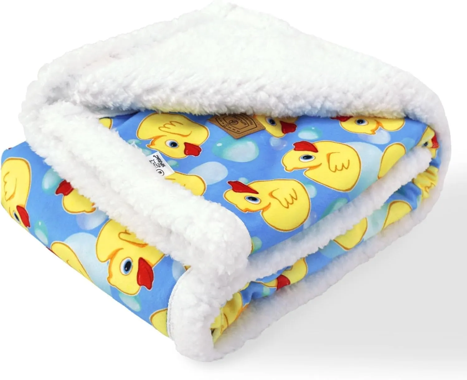 XPUDAC Waterproof Dog Blankets for Small Large Dogs, Pet Couch Cover Protection, Washable Soft Sherpa Fleece Leakproof Bed Blanket for Furniture Protector, Blue Duck-S