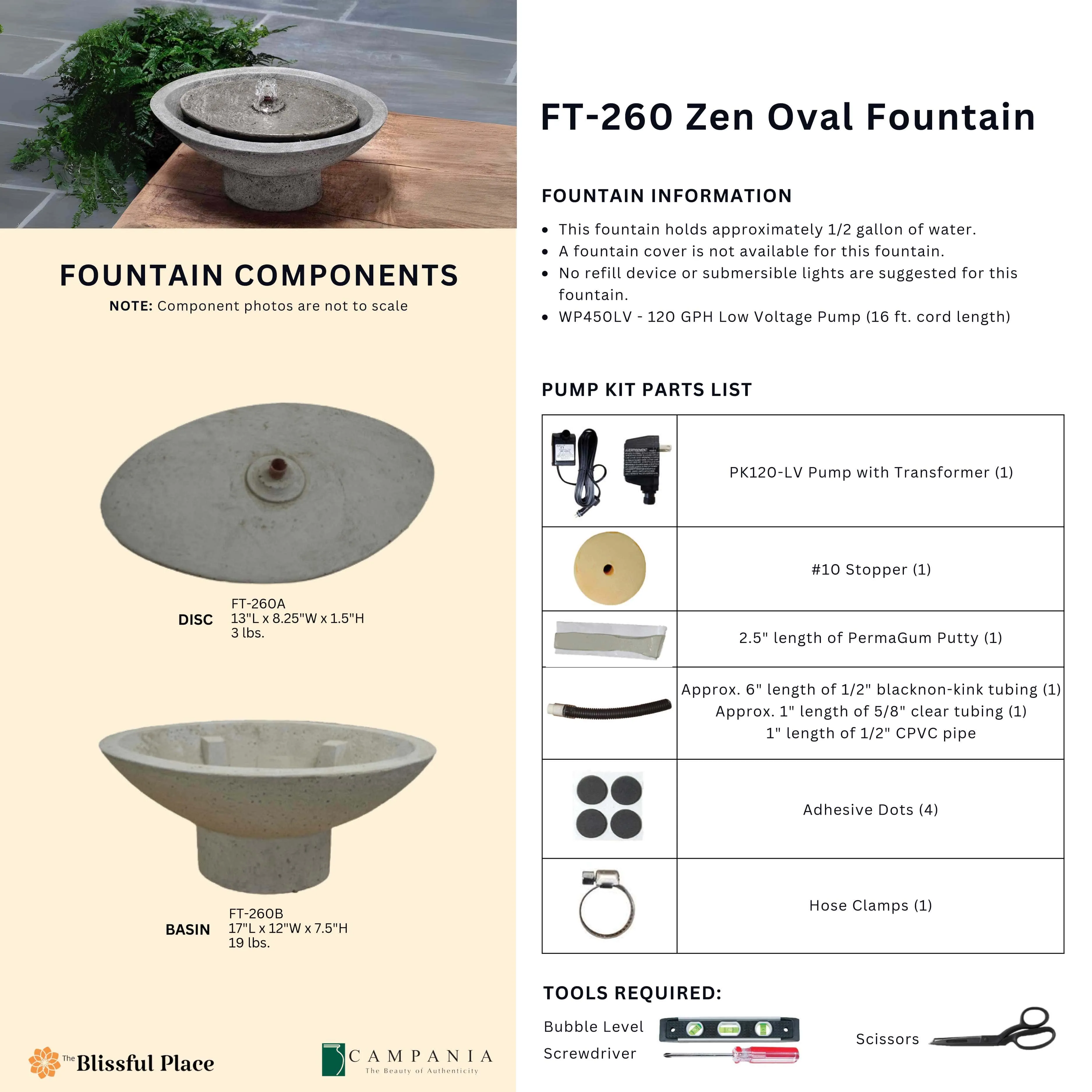 Zen Oval Fountain Campania International